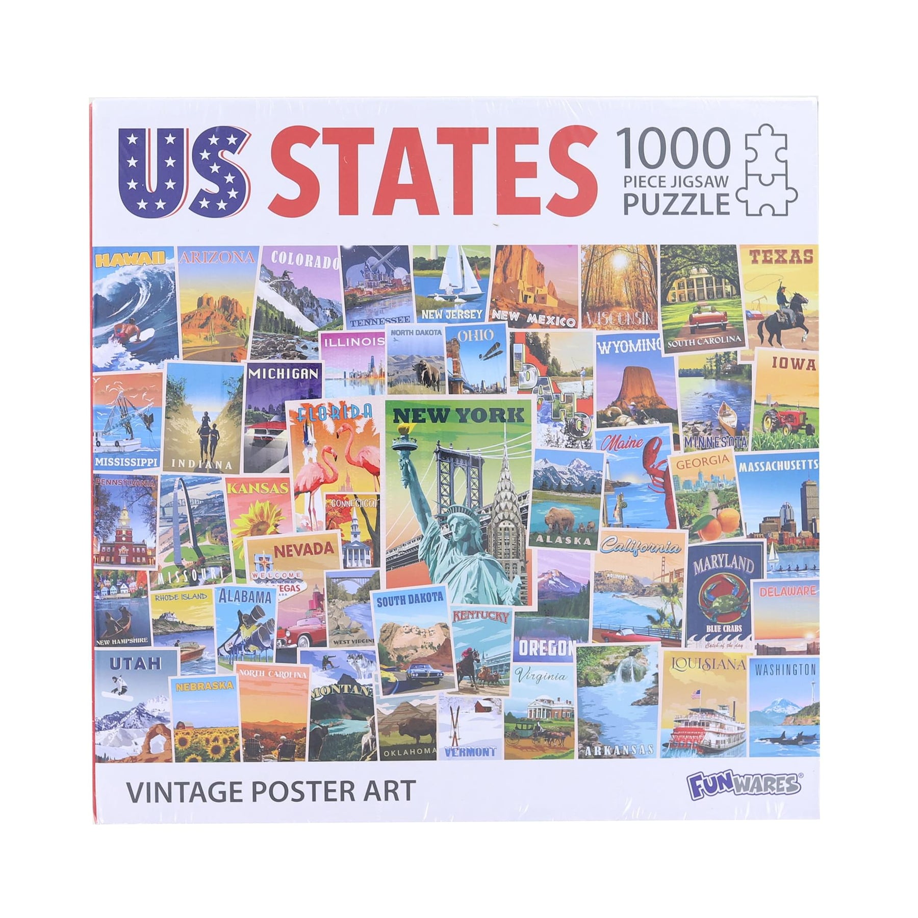 US States Vintage Poster Art 1000 Piece Jigsaw Puzzle