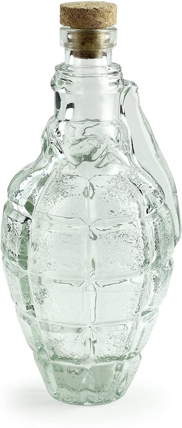 Hand Grenade 16oz Clear Glass Drink Decanter
