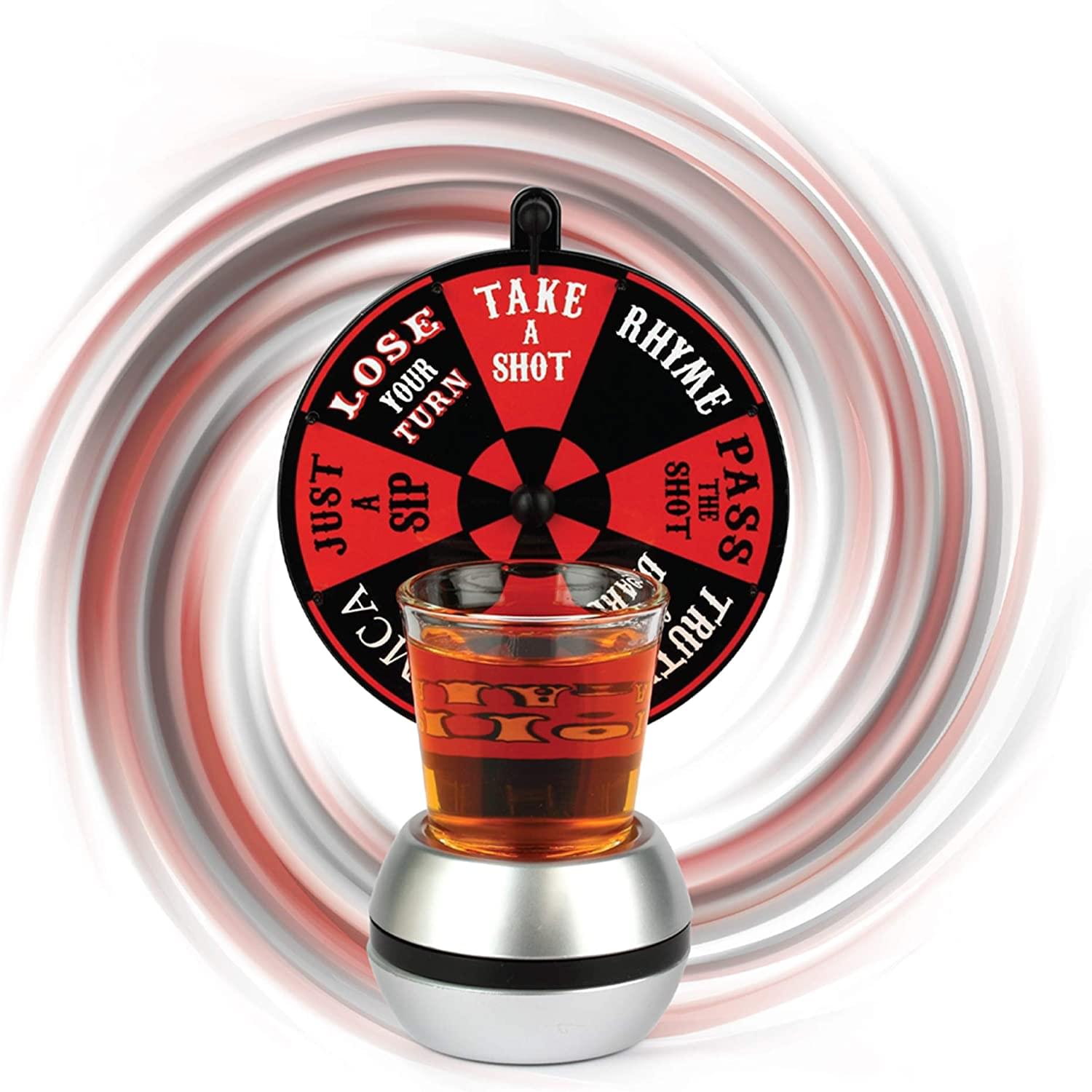 Wheel of Shots | Adult Party Drinking Game | Includes 2oz Shot Glass
