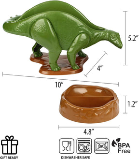 NACHOsaurus Sculpted Dinosaur Snack & Dip Bowl Set