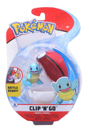 Pokemon Clip N Go Poke Ball Set | 2 Inch Squirtle & Poke Ball
