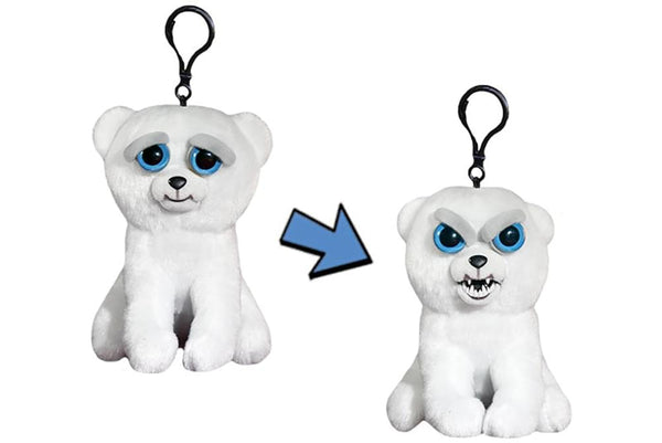 Feisty Pets 4 Plush Keychain Karl The Snarl Polar Bear