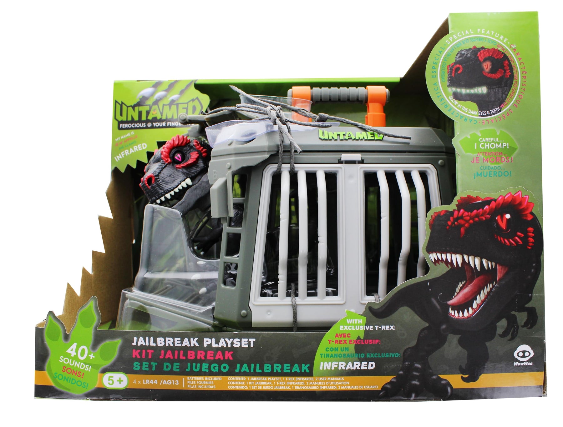 Fingerlings Untamed Interactive Dinosaur Jailbreak Playset w/ T-Rex Infrared