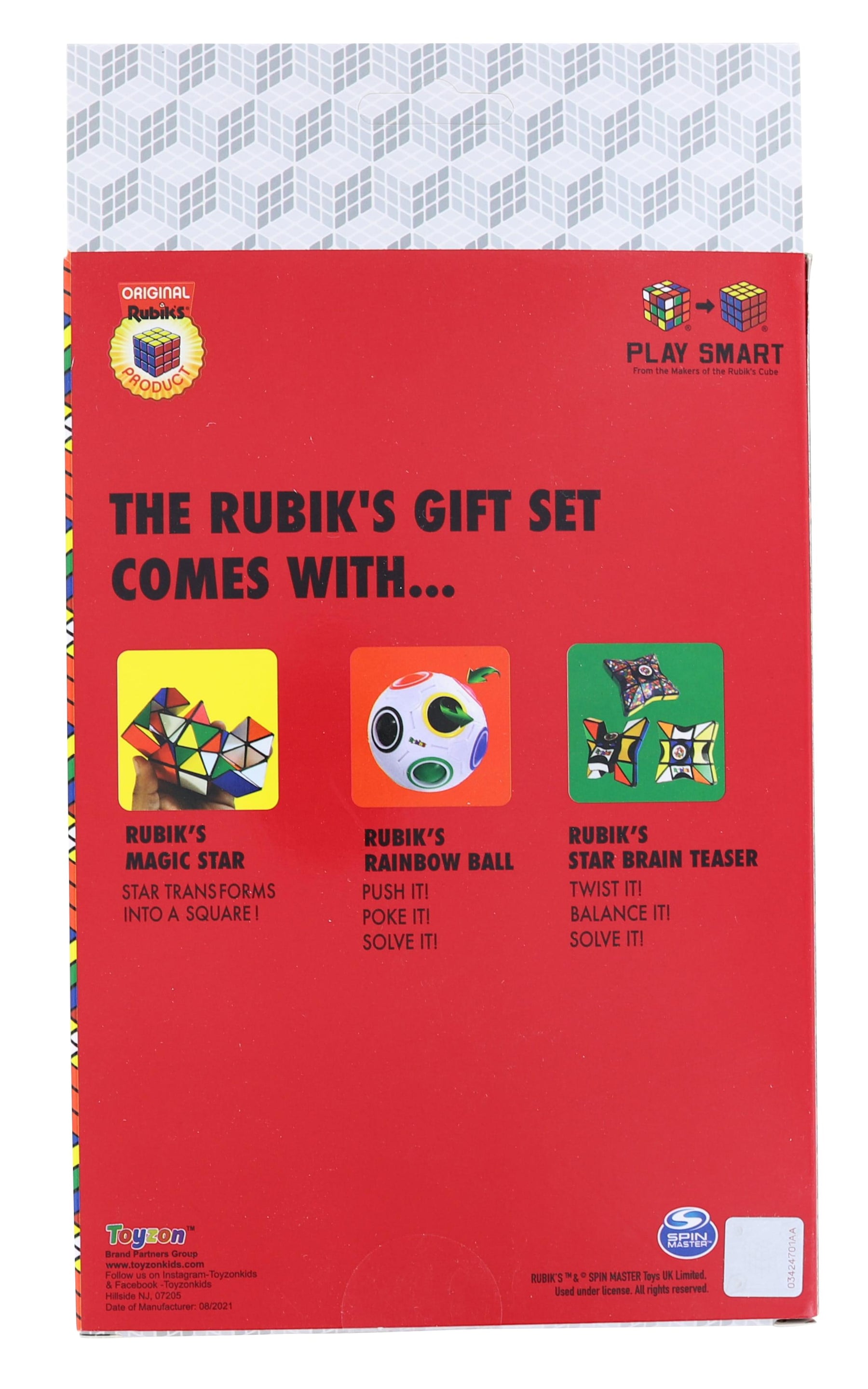 Rubiks 3 Piece Gift Set | Magic Star | Rainbow Ball | Spinner