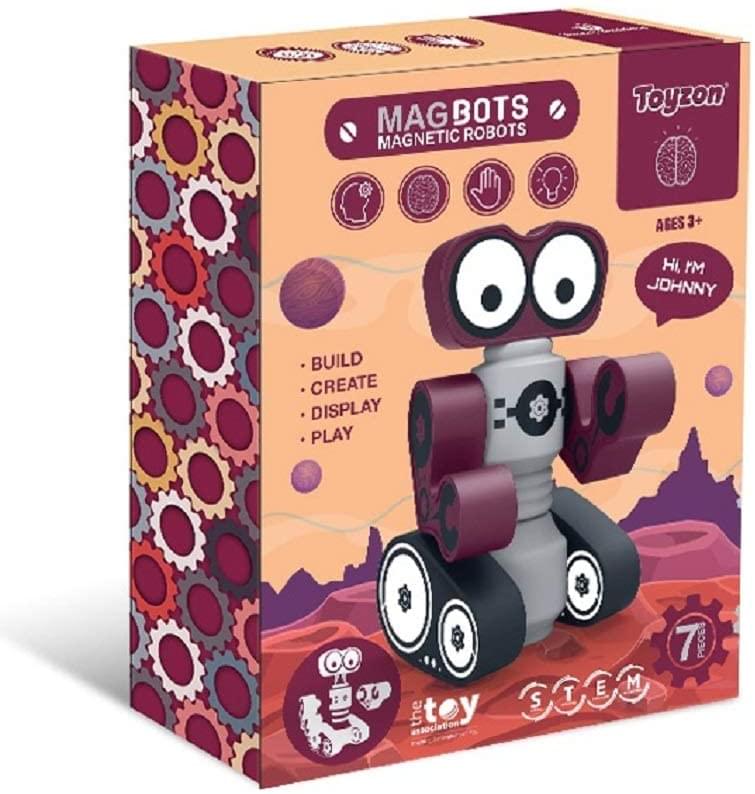 Toyzon MagBot 7 Piece Magnetic Robot Building Set | Johnny