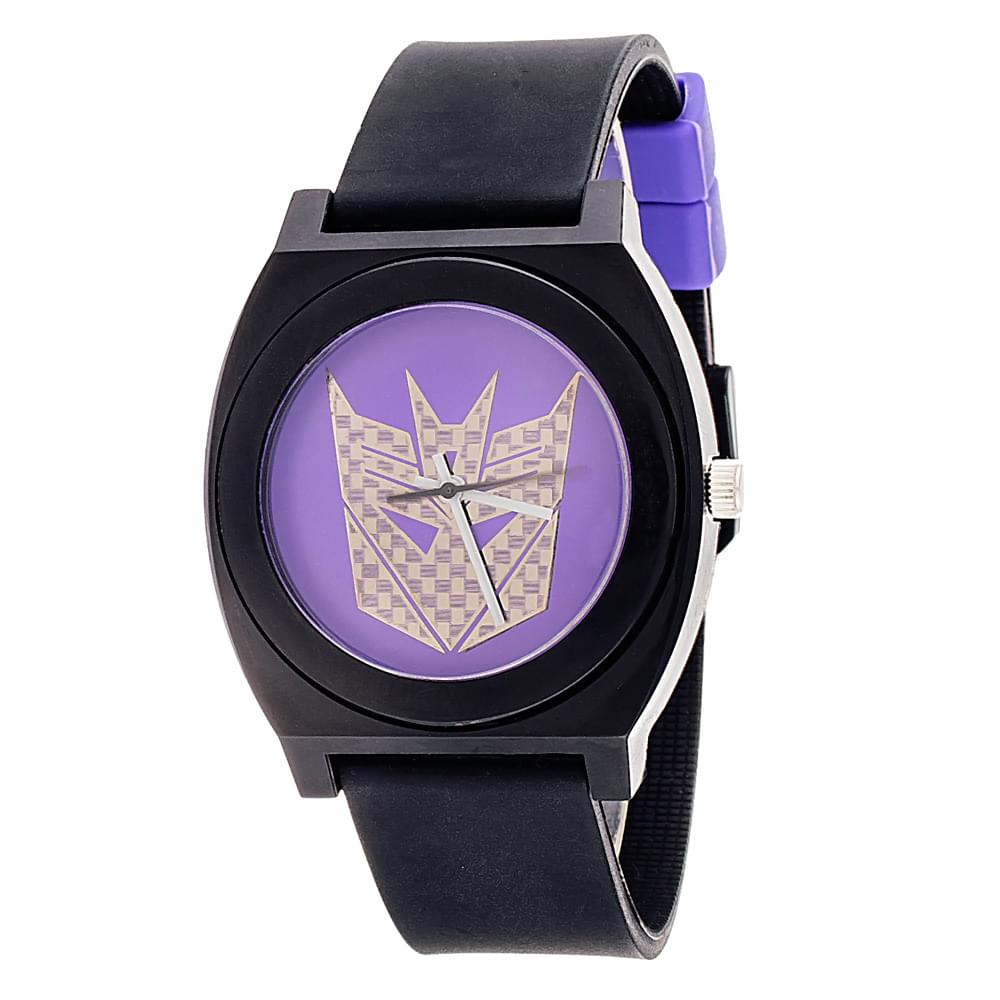 Transformers Analog Watch With Rubber Band - Decepticon Purple