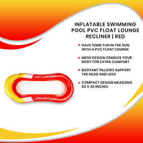 Inflatable Swimming Pool PVC Float Lounge Recliner | Red