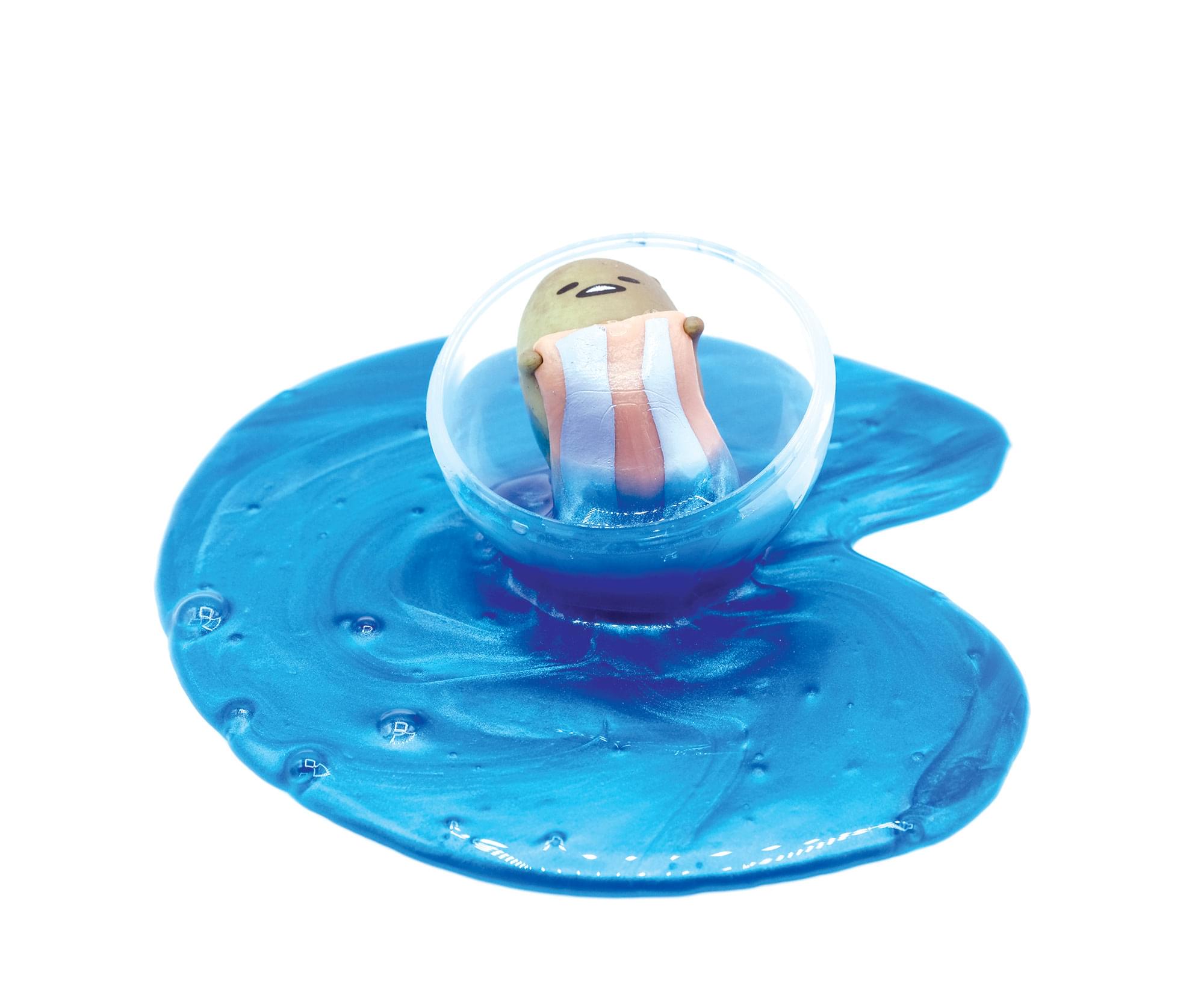 Gudetama The Lazy Egg Metallic Slime & Mini Figure | Blue