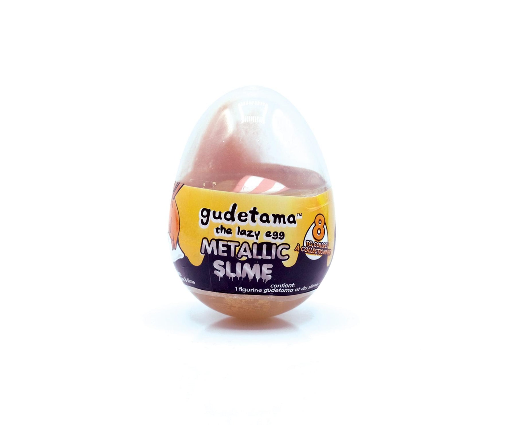 Gudetama The Lazy Egg Metallic Slime & Mini Figure | Orange
