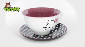 Sanrio Hello Kitty Ceramic Teacup and Saucer Set