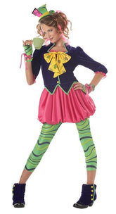 Mad Hatter Alice Wonderland Girl Dress Costume Tween