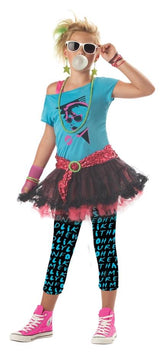 80'S Valley Girl Punk Rock Girl Dress Costume Tween