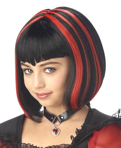 Vampire Girl Black/Red Child Size Standard Costume Wig