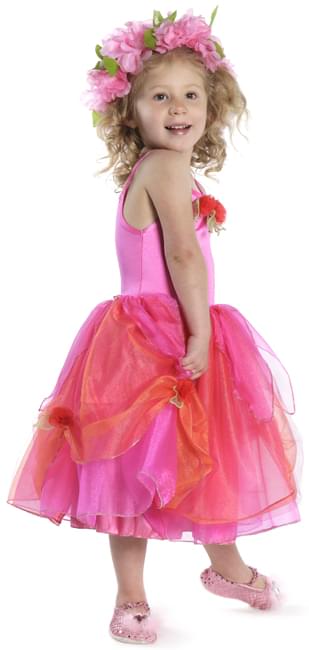 Deluxe Rose Fairy Tulle Dress Pink Child Costume