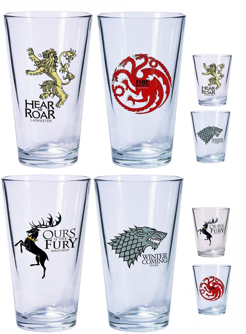 Game Of Thrones Pint Glass & Shot Glass Set of 8