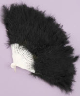 Black Feather Costume Fan