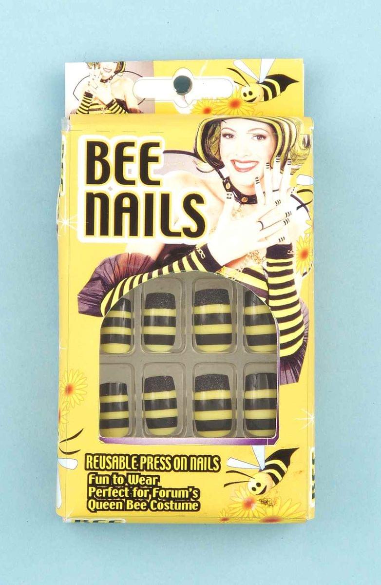 Black & Yellow Striped Bee Press-on Nails Costume Accessory