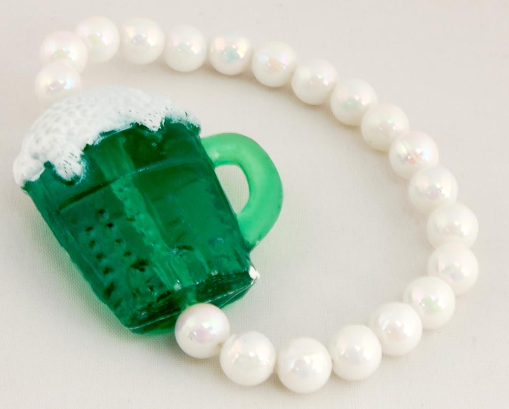 Luck 'O The Irish Green Beer Bead Bracelet