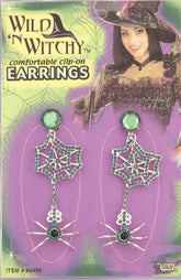 Wild N' Witchy Spider With Web Costume Earrings