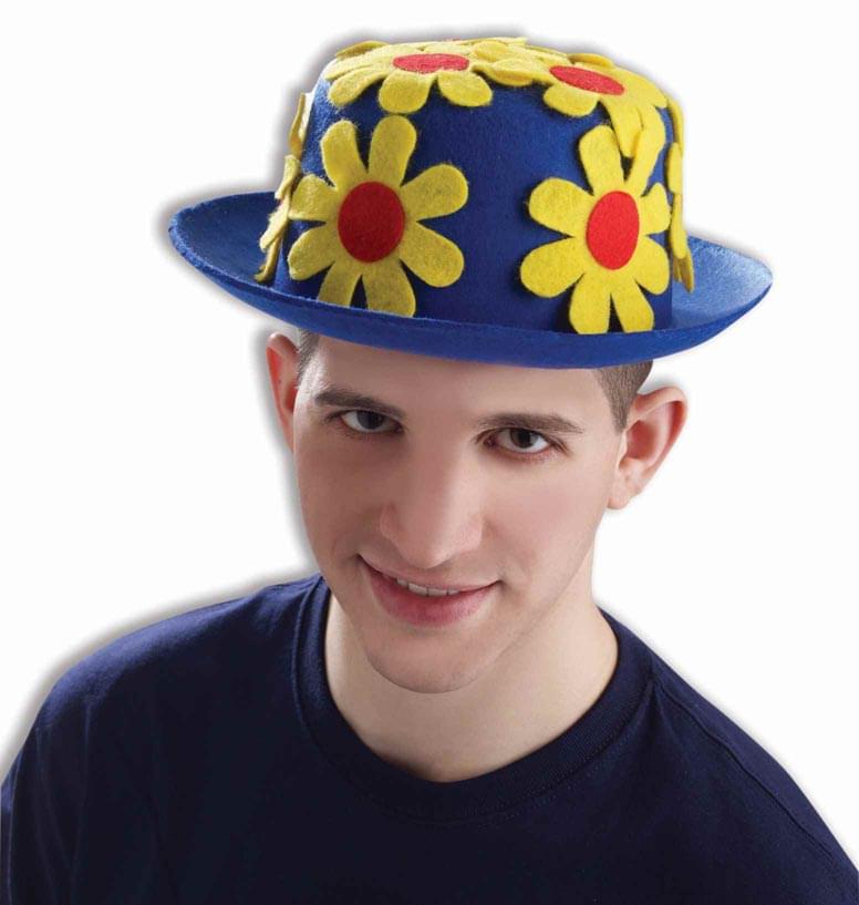 Yellow Daisy Clown Derby Hat Costume Accessory