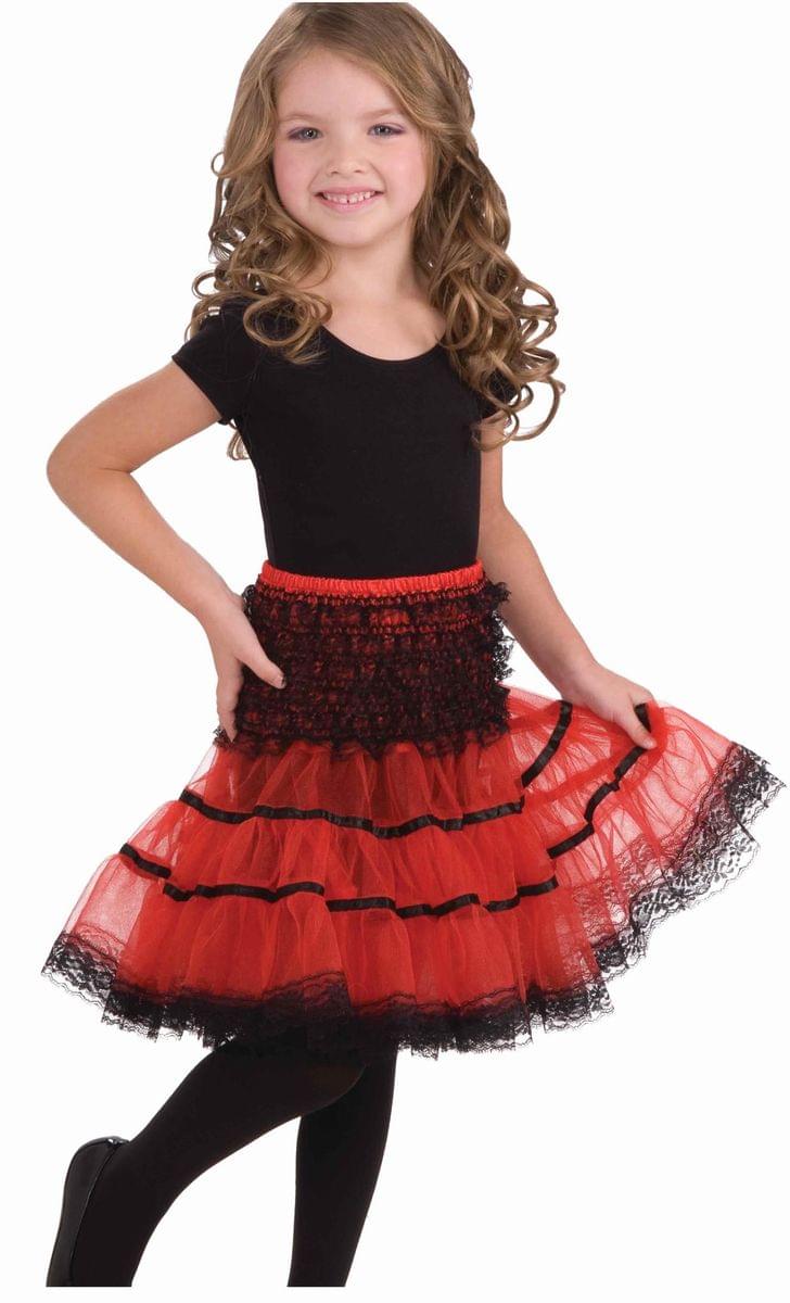 Red & Black Costume Crinoline Slip Child One Size Fits Most