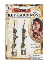 Steampunk Key Earrings Adult Costume Jewelry