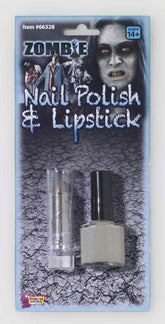 Zombie Green Nail Polish & Lipstick Costume Makeup Set