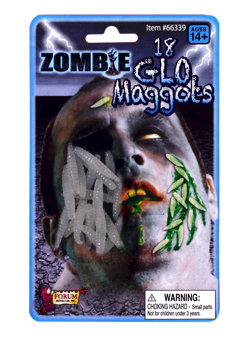 Zombie Glo Maggots 18 PIece Costume Accessory