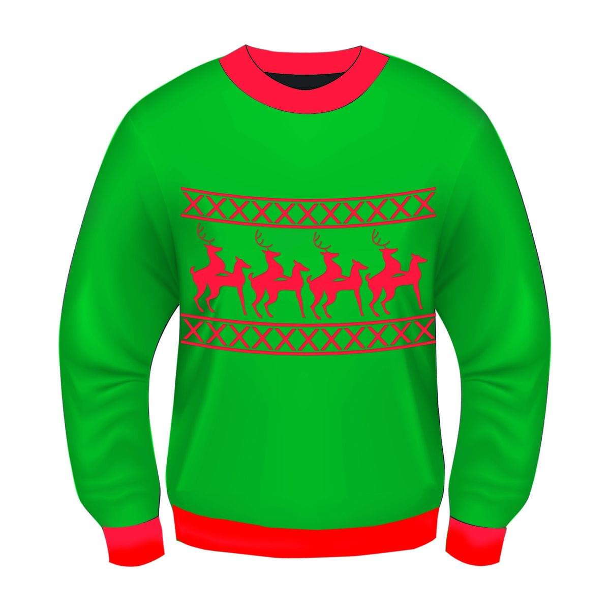 Ugly Christmas Humping Reindeer Adult Sweater