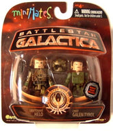 Battlestar Galactica Minimates Lt. Helo And Chief Galen Tyrol Action Figures