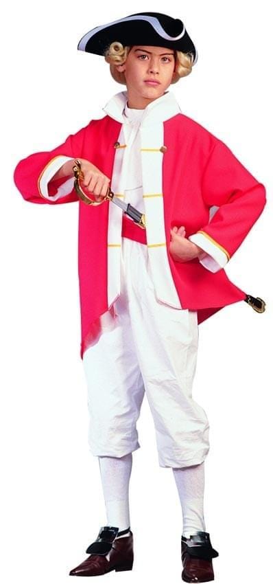 Colonial Captain Soldier Red Costume Child