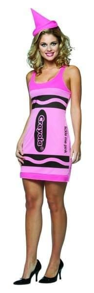 Tickle Me Pink Crayola Crayon Tank Dress Costume Adult