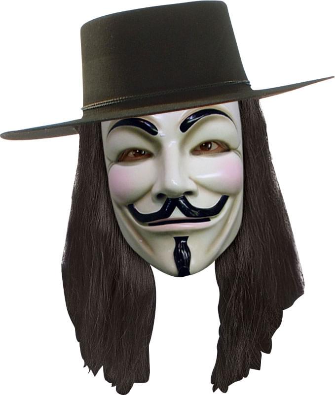 V For Vendetta Mask & Wig Costume Set