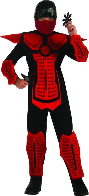 Red Ninja Molded Armor Jumpsuit Costume Child