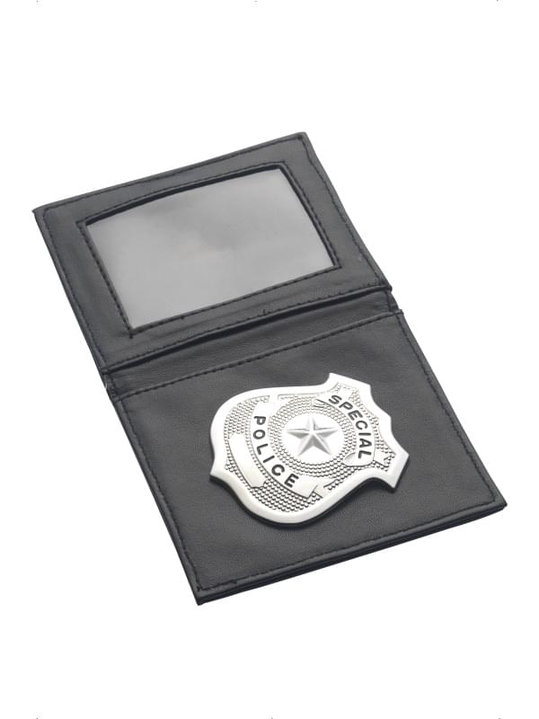Black & Silver Police Badge In Wallet Costume Set